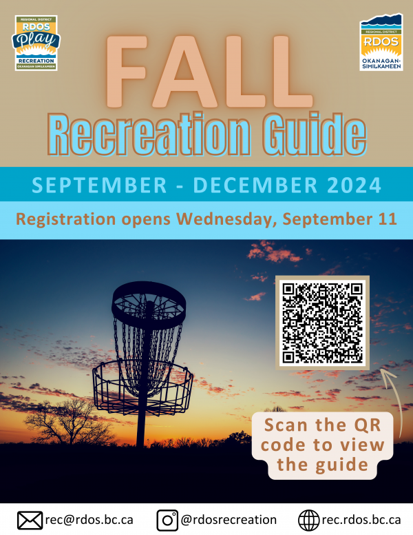 2024 fall rec guide handout with qr code