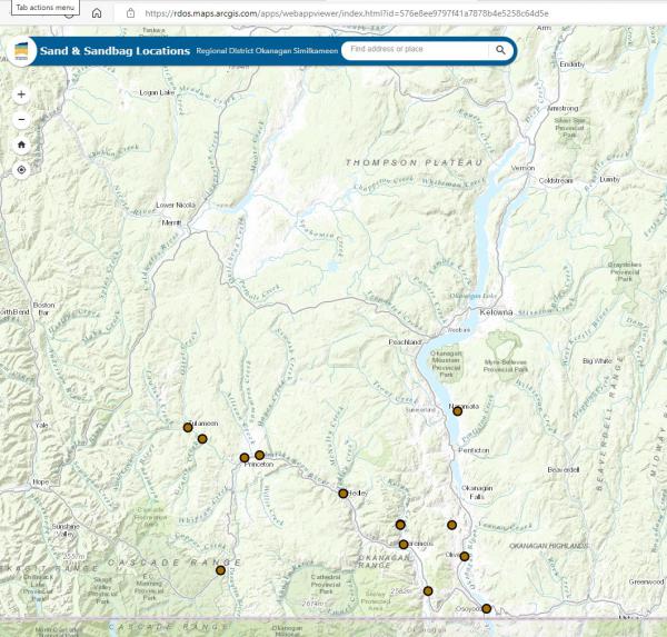 20220721 sandbag locations July 21 2022