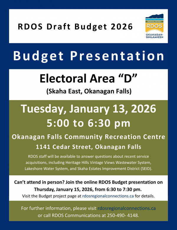 RDOS Draft Budget presentation Area D Jan 13 2026 2