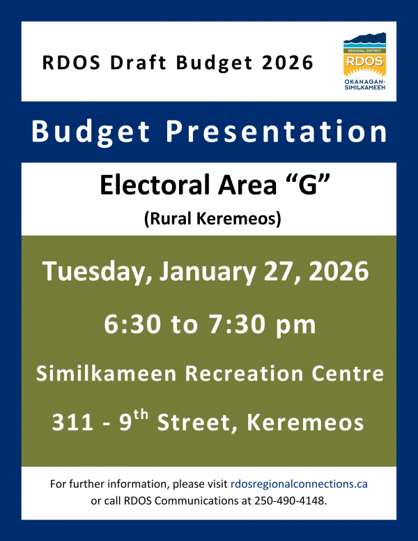 RDOS Draft Budget presentation Area G Keremeos