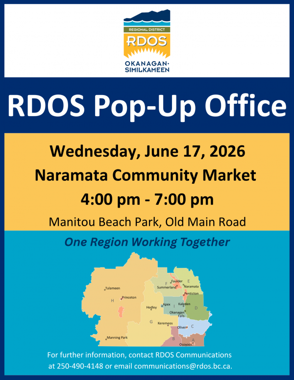 RDOS June 17 Naramata Lake pop up poster