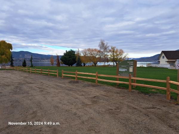 20241115 Wharf Park fence parking lot