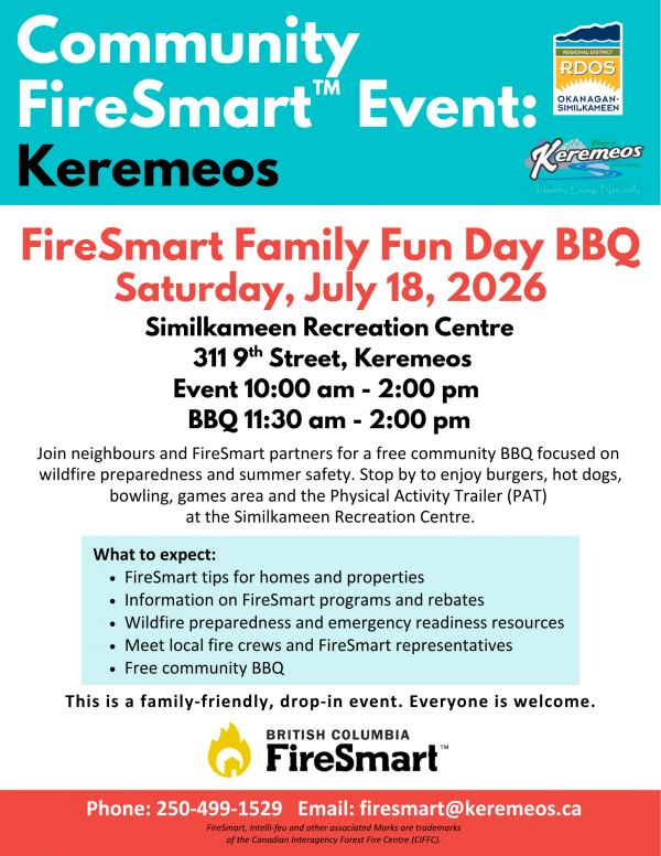 FS Keremeos FireSmart Community BBQ Saturday July 18 2026 